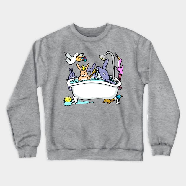 Wash Your Whale Crewneck Sweatshirt by Doodleslice